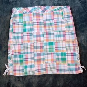 Talbots plaid Madras patchwork skirt women's 12 petite pastel